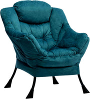 Velvet Blue Green Armchair Living Room Bedroom Lounge Chair Comfy Relax Seat