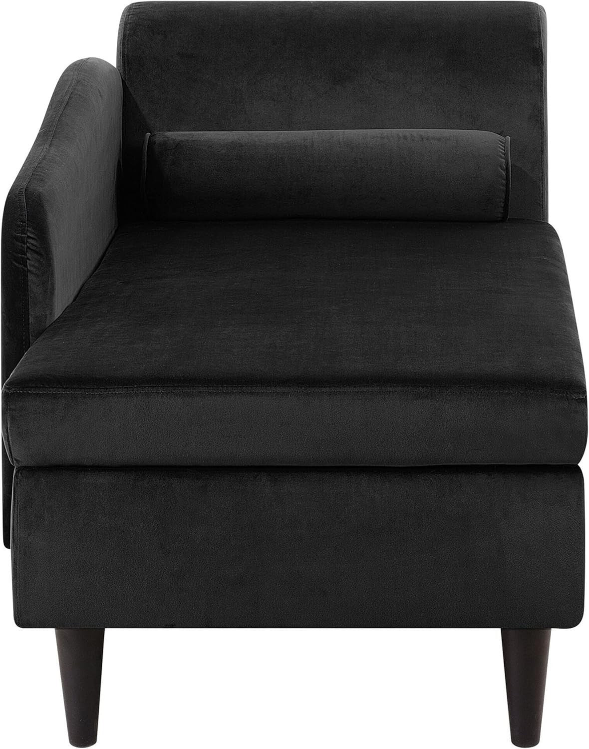 Black Velvet Chaise Lounge with Storage Right Hand Modern Sofa for Living Room