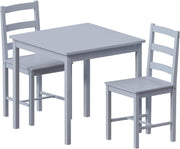 2 Seater Grey Dining Table Set | Compact Kitchen Table with Chairs Space-Saving