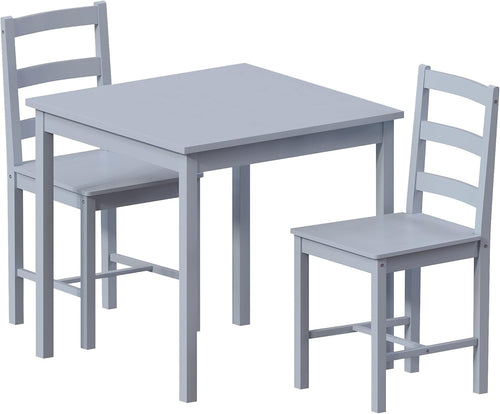2 Seater Grey Dining Table Set | Compact Kitchen Table with Chairs Space-Saving