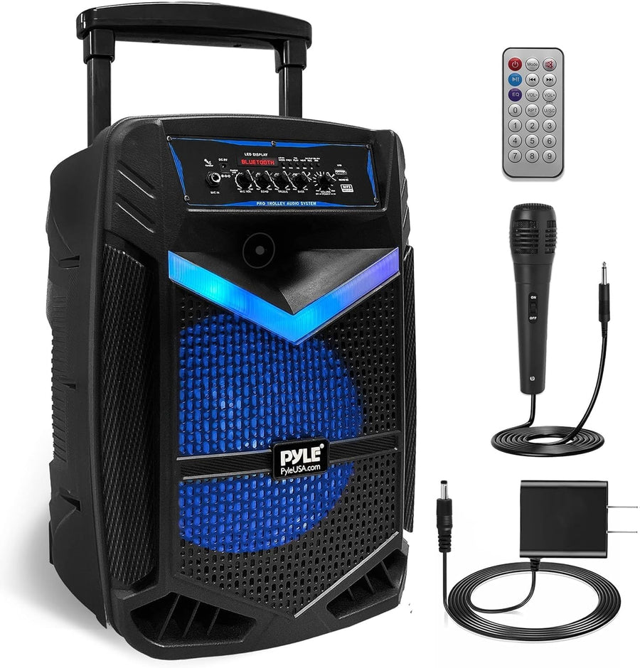 Portable Bluetooth PA Speaker 800W Outdoor Karaoke Machine Mic Included