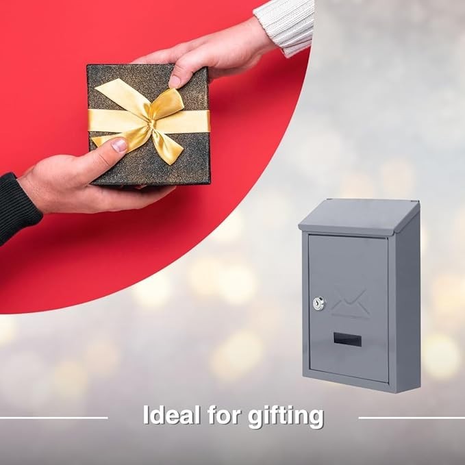 Lockable Wall Mounted Post Box – Weatherproof Cast Iron Mailbox – Stylish