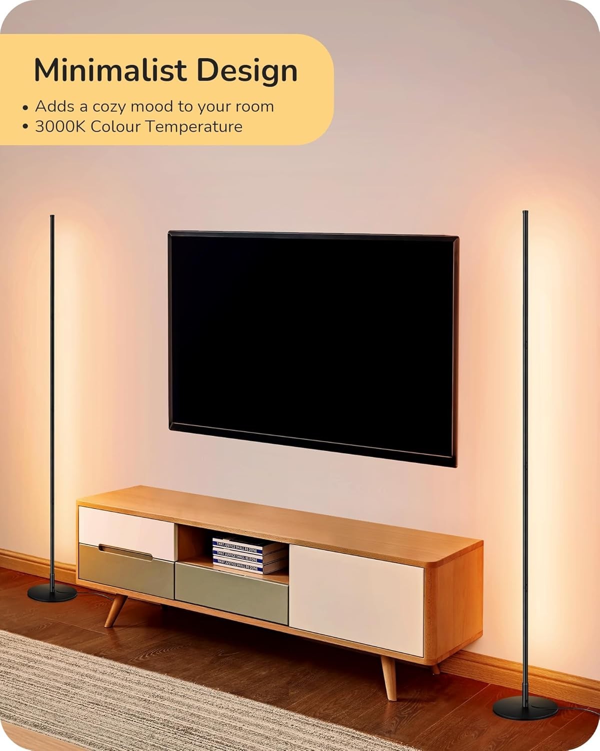 LED Floor Lamp 2 Pack Dimmable Tall Standing Light with Foot Switch