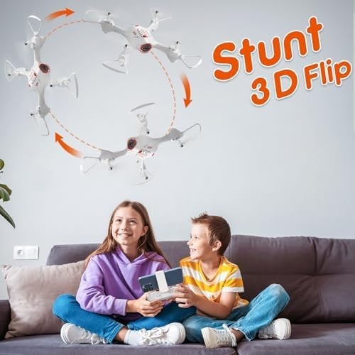 Mini Drone with Camera for Kids 360° Flip Easy Control Toy Gift with 2 Batteries