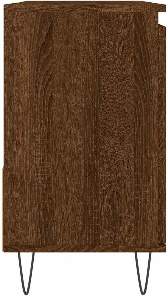 Modern Oak Brown Bathroom Vanity Cabinet 65cm Under Sink Storage Unit Drawers