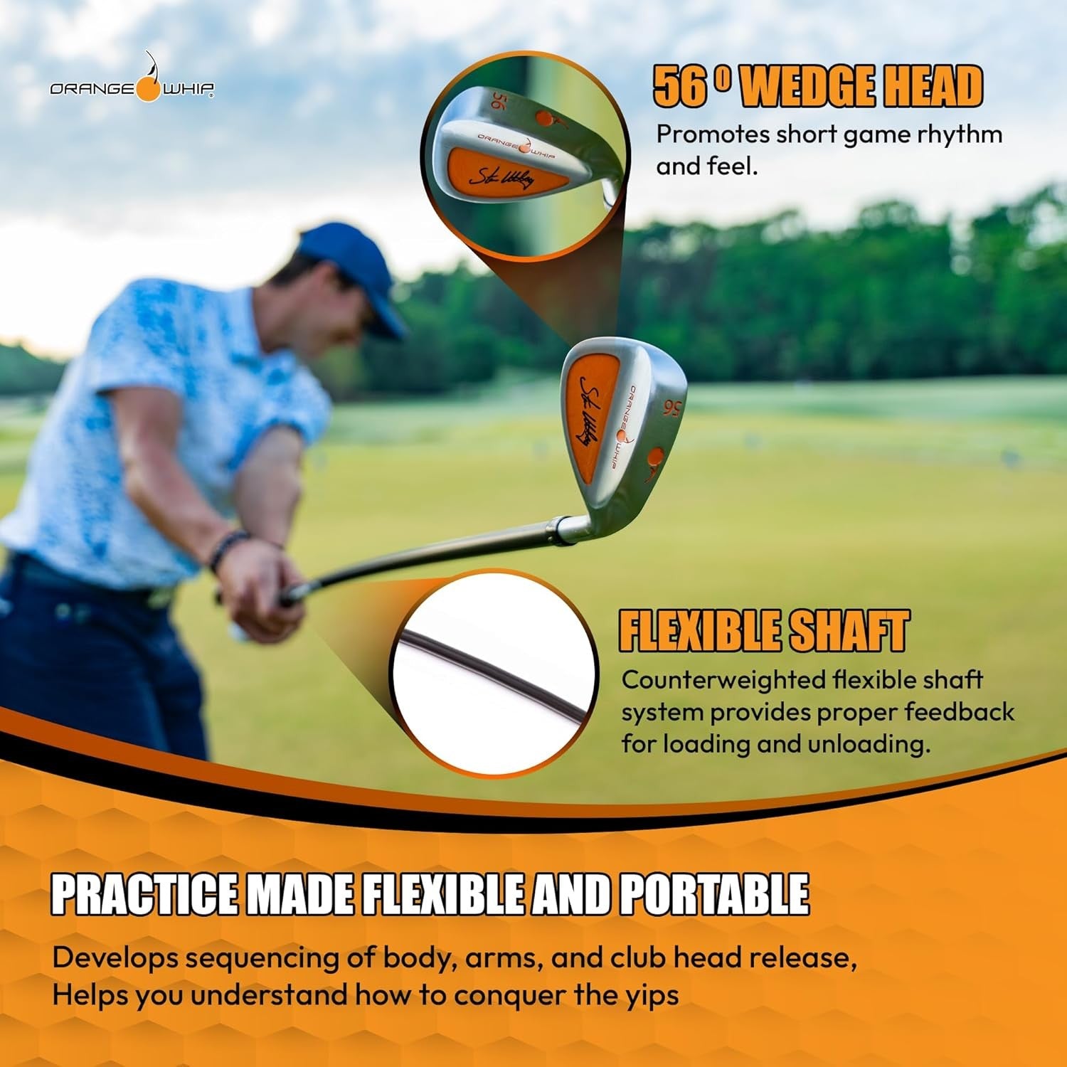 Golf Wedge Swing Trainer 35.5" Short Game Rhythm Aid RH