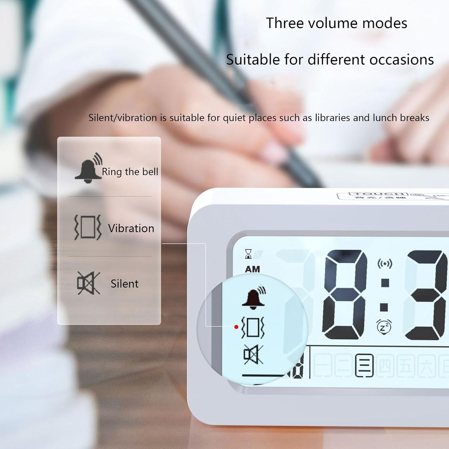 Digital Alarm Clock Mains or Battery Powered Large Display for Heavy Sleepers