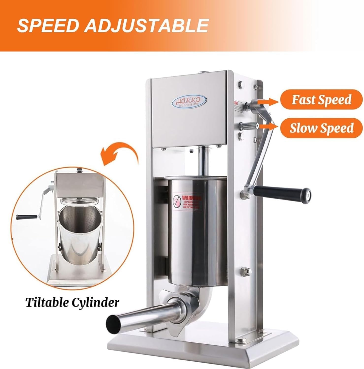 3L Manual Sausage Stuffer Stainless Steel Maker 4 Filling Tubes