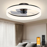 50cm Ceiling Fan with Lights, 6 Speeds, Dimmable LED, Remote, Black