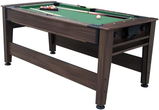 6FT 2 in 1 Pool Air Hockey Table Flip Top Family Games Set