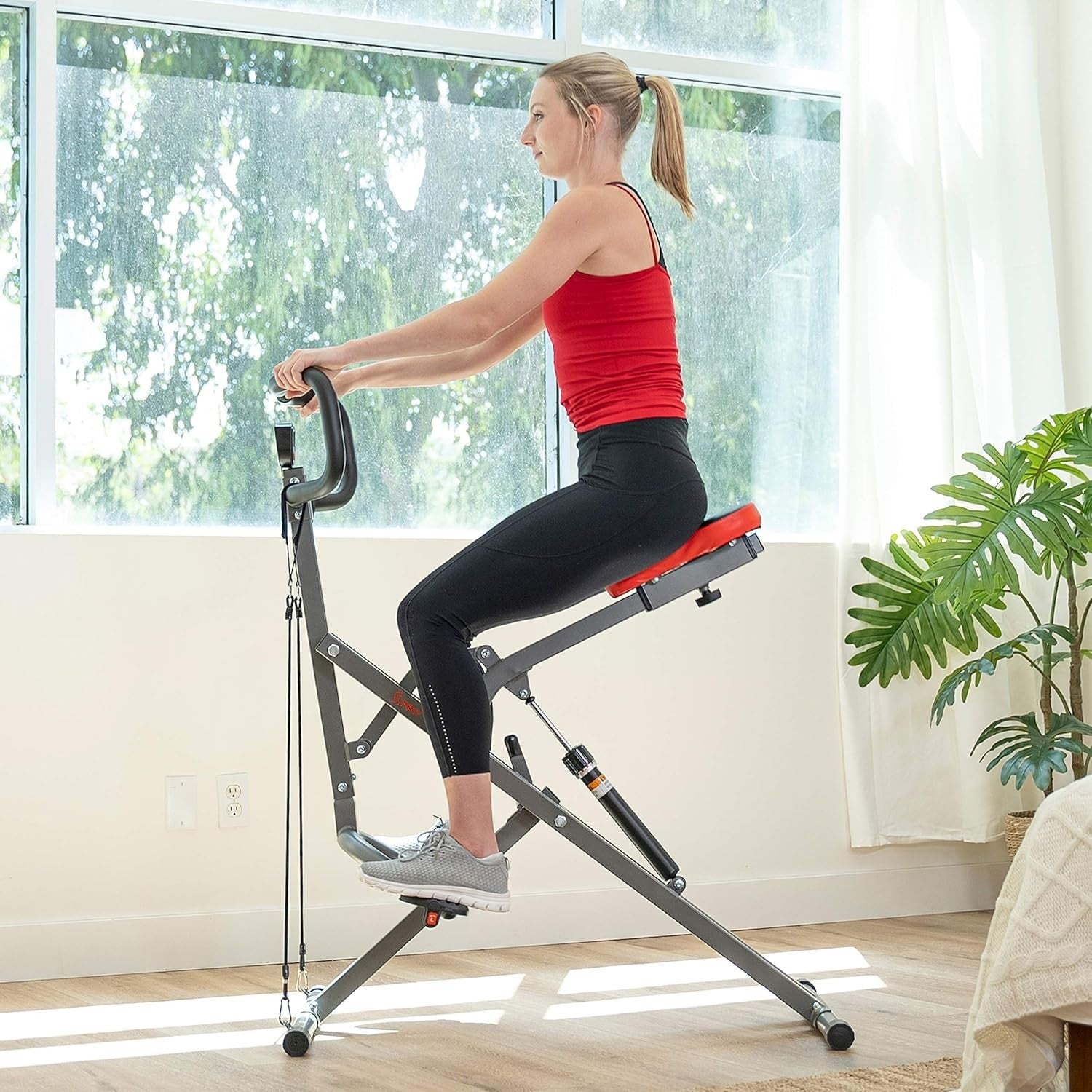 Row-N-Ride Pro Squat Assist Trainer Foldable Hydraulic 12-Level Full Body 135KG