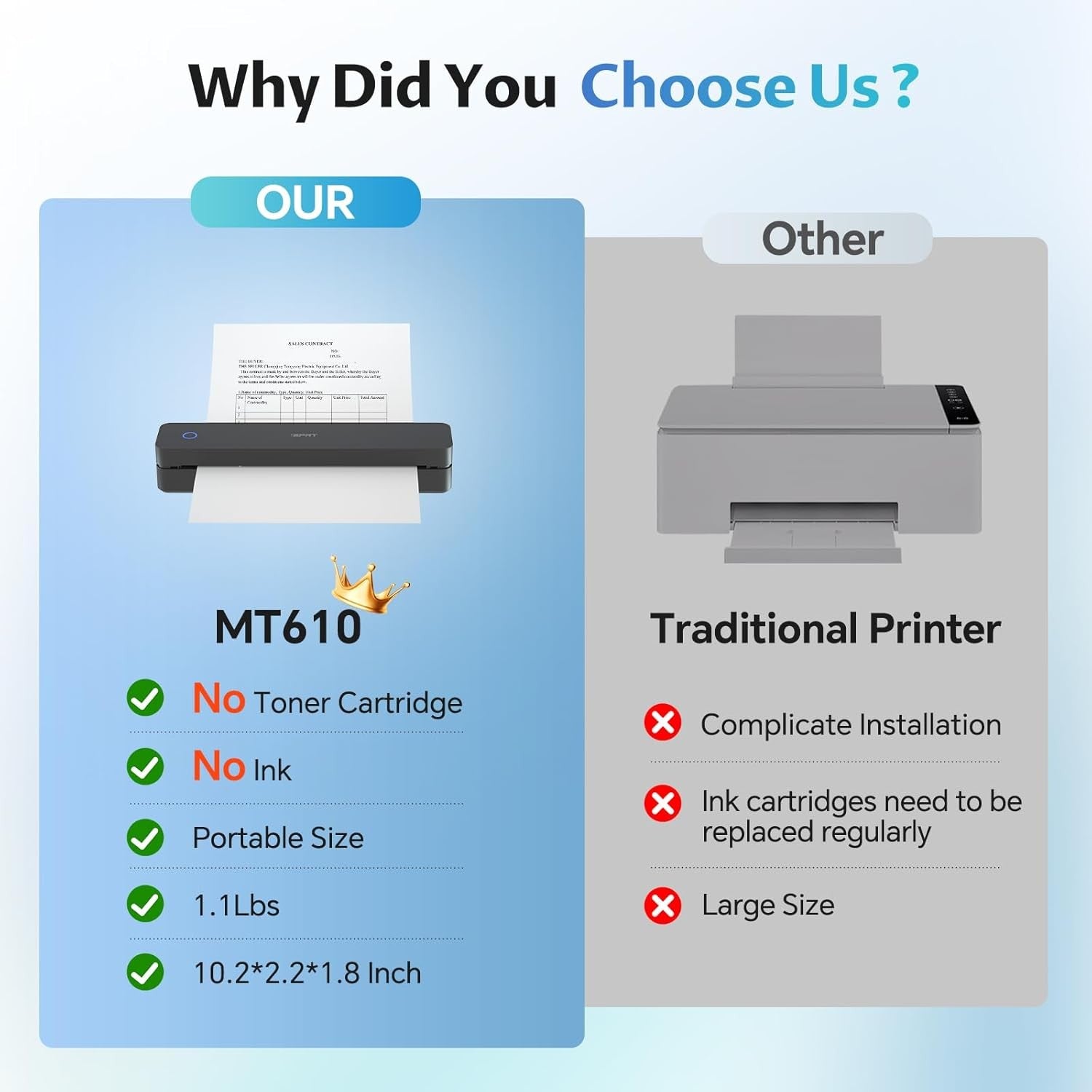 A4 Portable Thermal Printer 300DPI Bluetooth Inkless Black