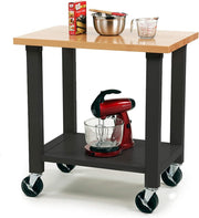 Mobile Workstation 3ft Heavy Duty Wood Top Rolling Bench with Shelf Castors