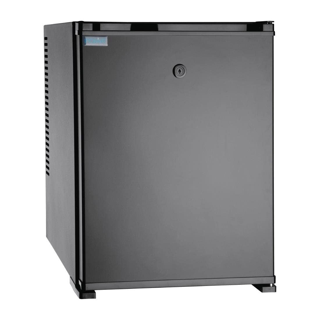 30L Mini Fridge Silent Thermoelectric Adjustable Lockable Black Gloss