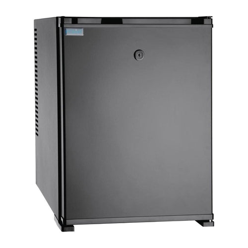 30L Mini Fridge Silent Thermoelectric Adjustable Lockable Black Gloss