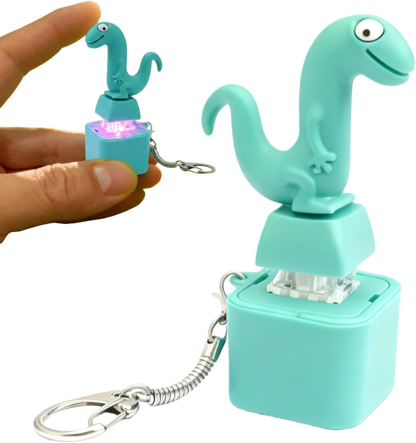 LED Click Sound Fidget Keychain Rechargeable Stress Relief Pocket Toy