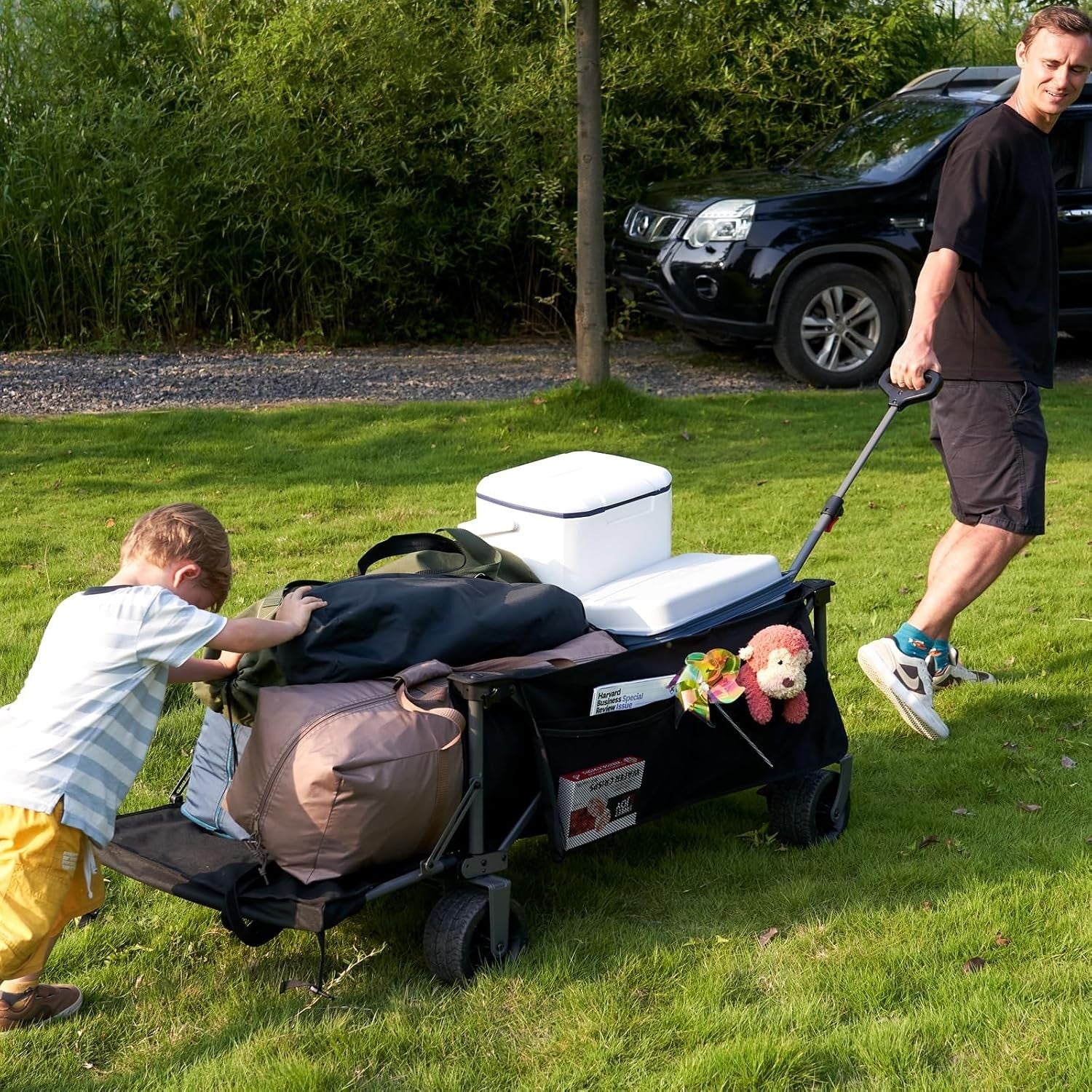 600L XXL Folding Camping Wagon Heavy Duty Festival Trolley with Brakes 180kg