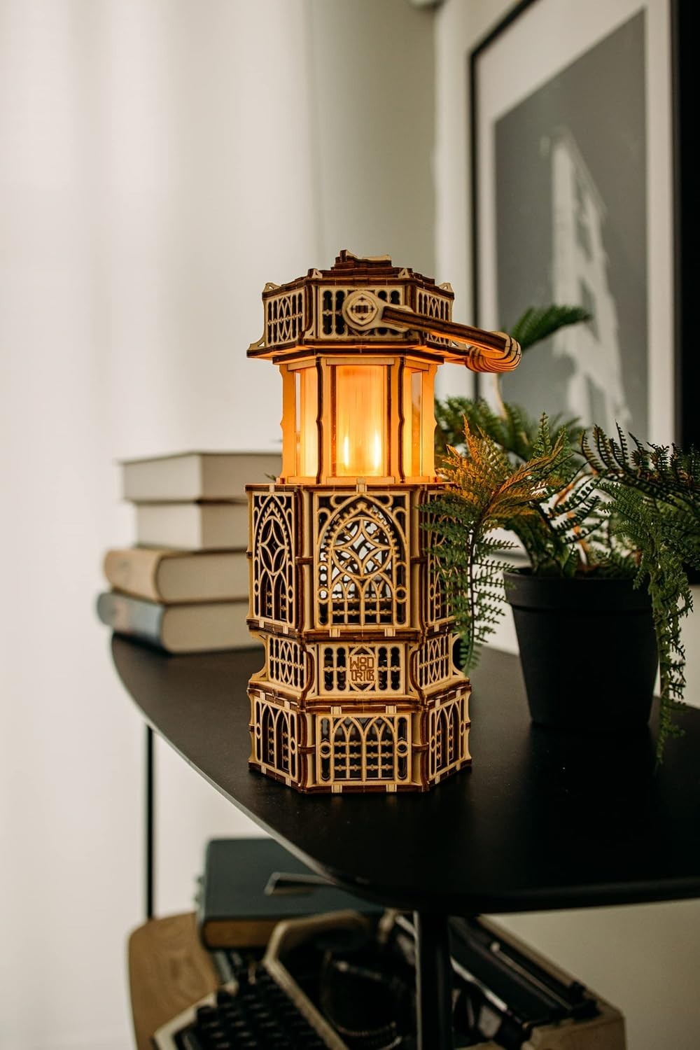 LED Lit 3D Wooden Lantern Puzzle – Mechanical DIY Model for Kids & Adults