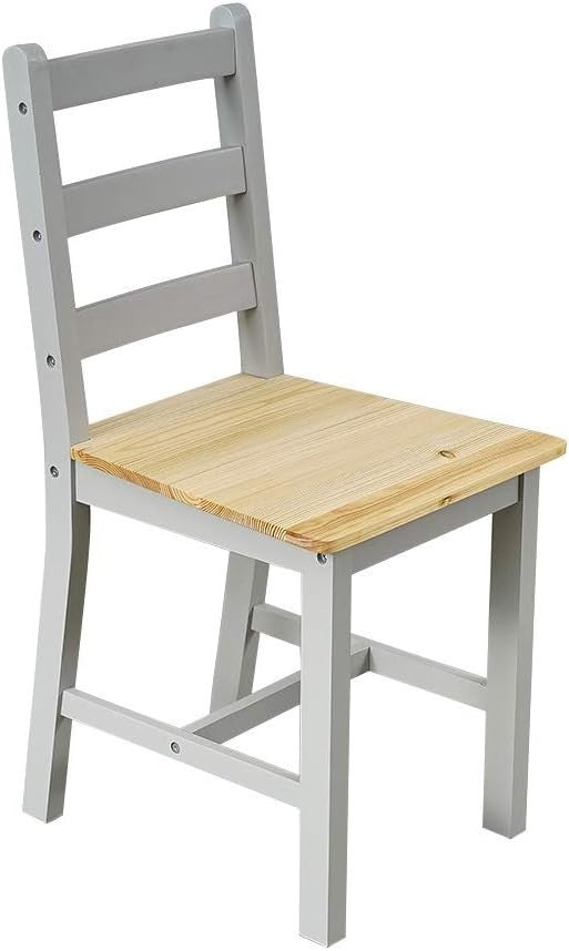 4 Seater Grey Pine Dining Table Set Wood Kitchen Room Furniture Compact