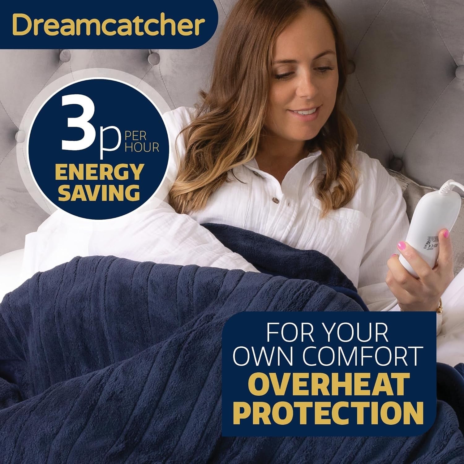 Electric Heated Throw Blanket 160x120cm Fleece 9 Heat Timer Washable
