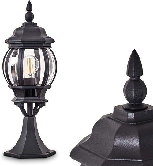 Hofstein Lentua 50cm Outdoor Bollard Lamp Black Antique Path Light