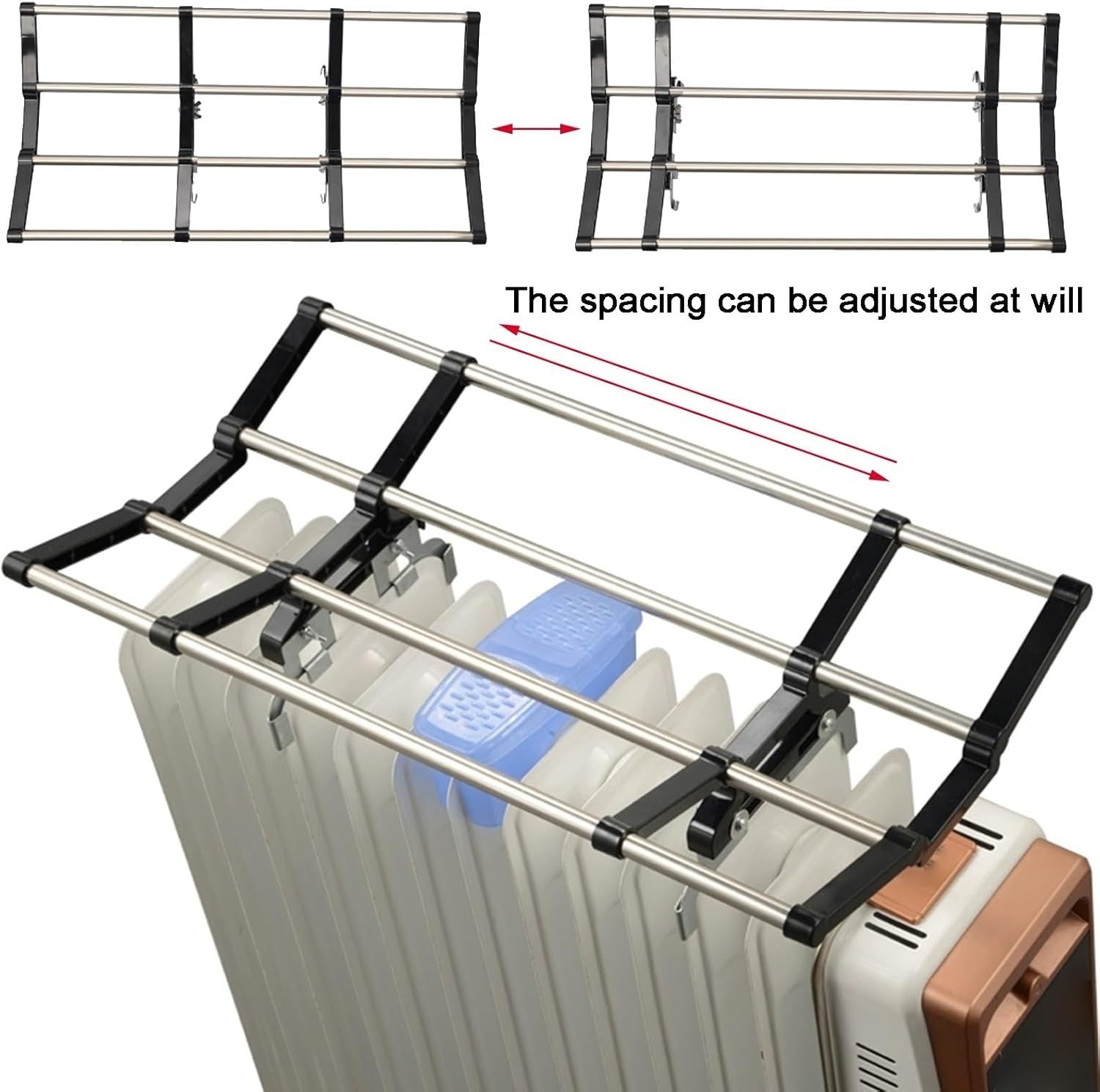 Adjustable Radiator Clothes Dryer Rack w/ Humidifier Box – Space-Saving Indoor D