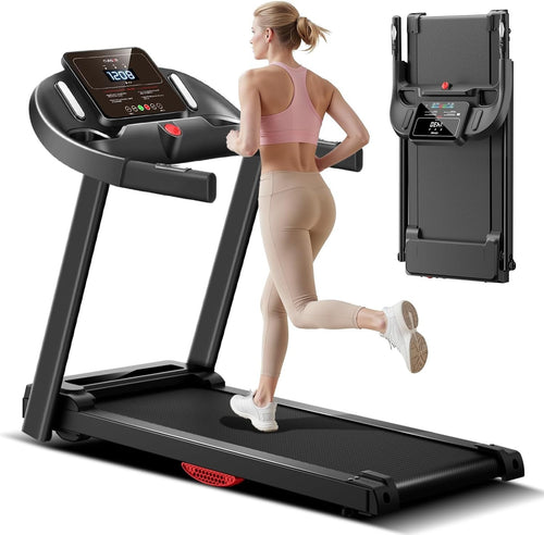 Folding Treadmill Home Gym 3HP Quiet Motor 12KM/H Adult Running Machine LCD