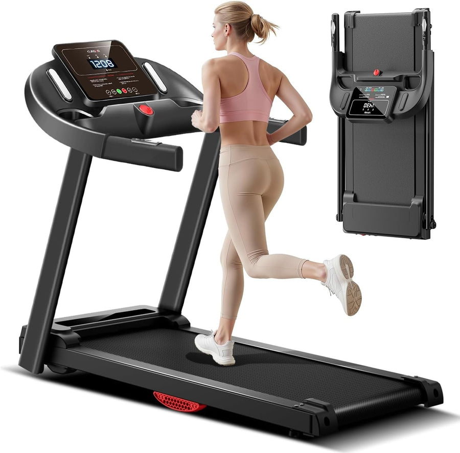 Folding Treadmill Home Gym 3HP Quiet Motor 12KM/H Adult Running Machine LCD