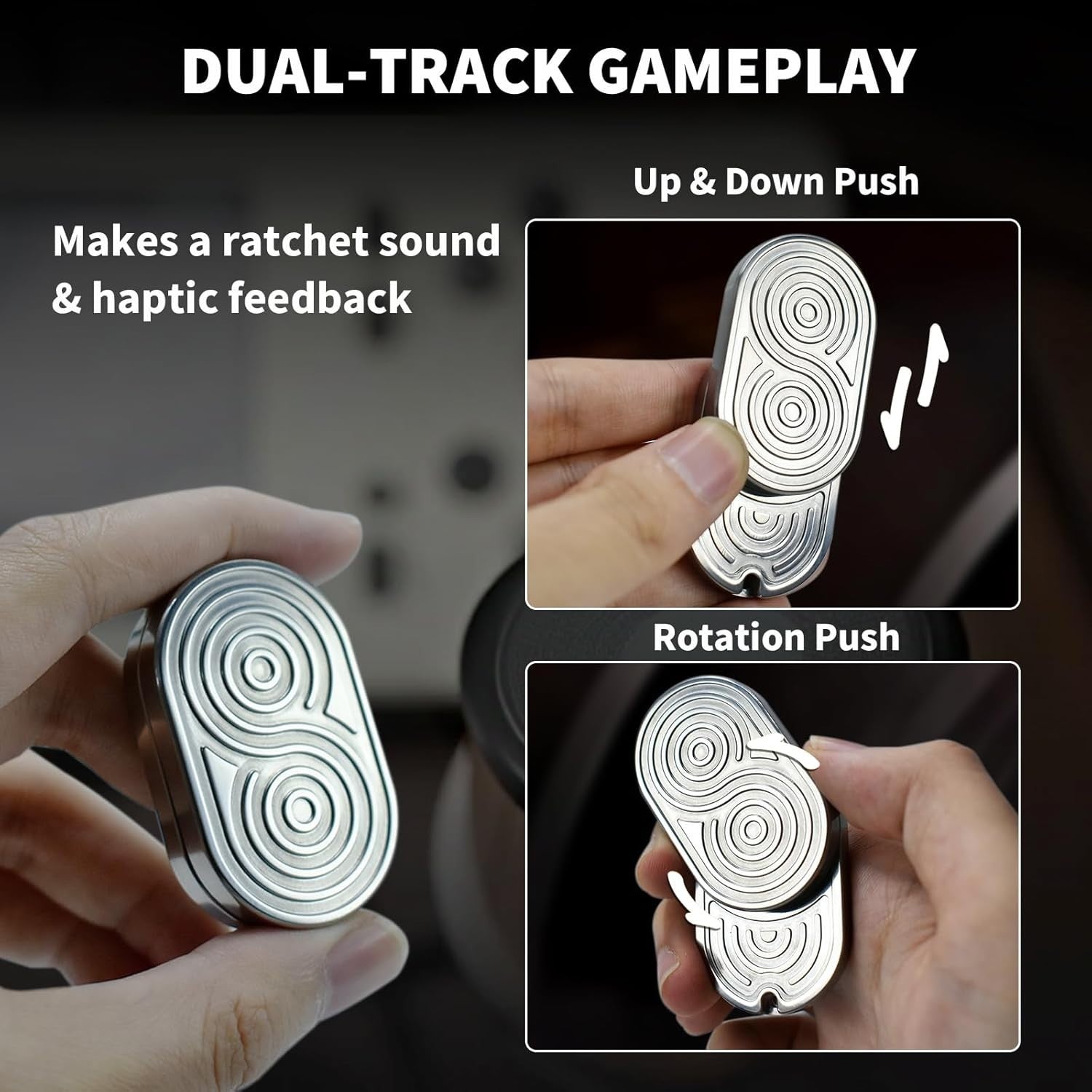 Stainless Steel Fidget Slider Ratchet Clicker EDC Stress Relief Toy