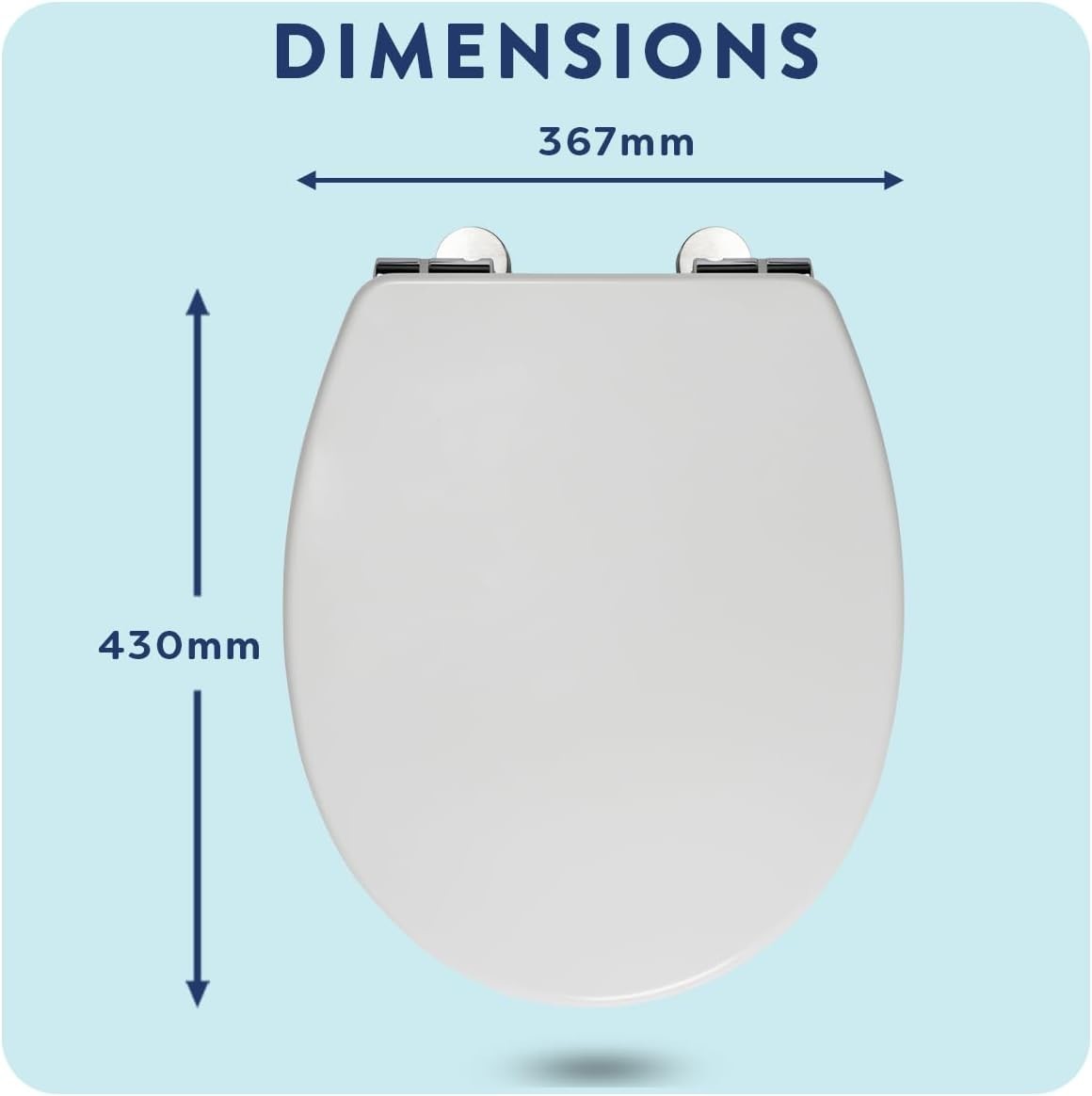 White Toilet Seat Quick Release Antibacterial Adjustable Hinges