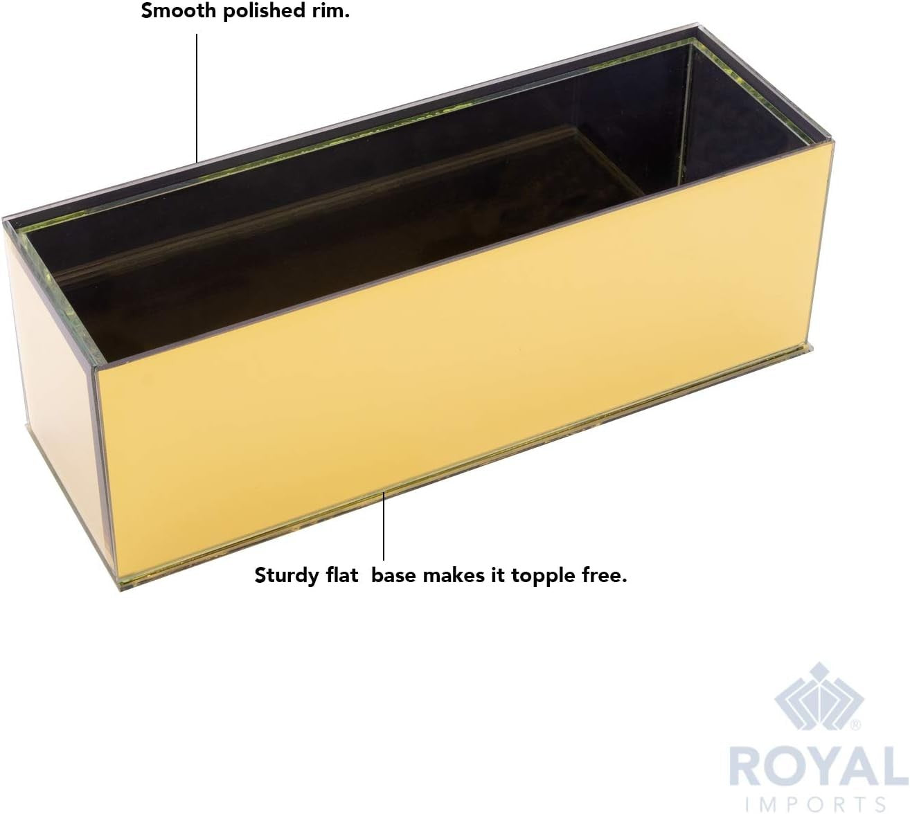 Gold Mirror Rectangular Glass Flower Vase Table Centrepiece Wedding Decor