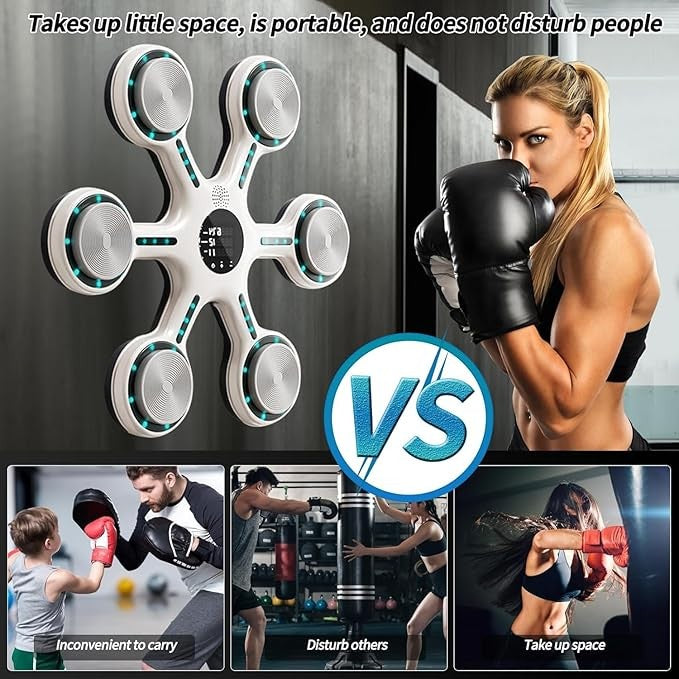 Smart Music Boxing Machine Bluetooth LED Wall Target Reaction Trainer