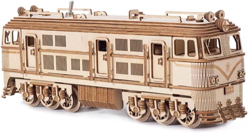 Large 1460PCS 3D Wooden Train Puzzle Kit – Mechanical Model, DIY Gift