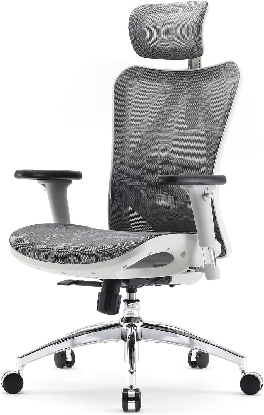Ergonomic Office Chair Light Gray Mesh Back 3D Armrest Adjustable Headrest
