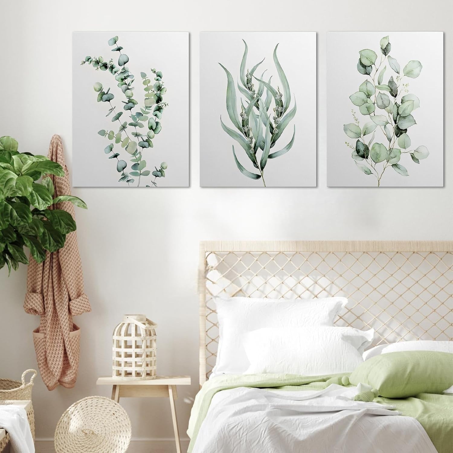 Tropical Leaf Canvas Wall Art 12x16" Green Plant Home Decor