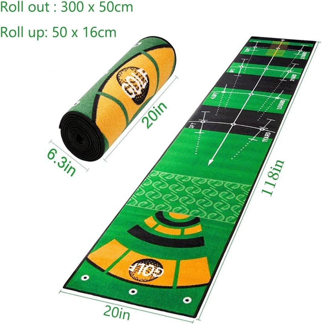 Professional Golf Putting Mat Trainer Indoor Practice Green Return Ball