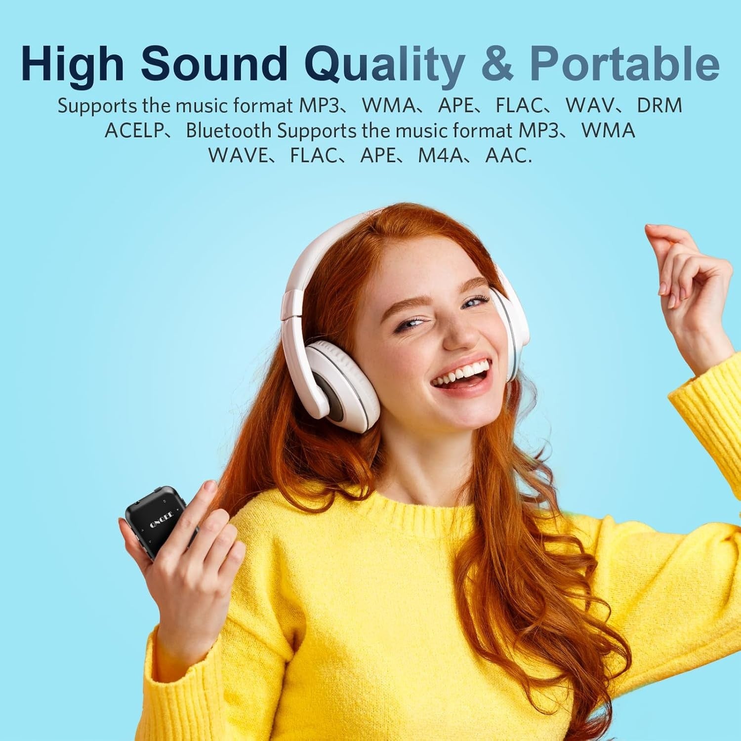 16GB MP3 Player Bluetooth Built-In Speaker FM Radio 128GB
