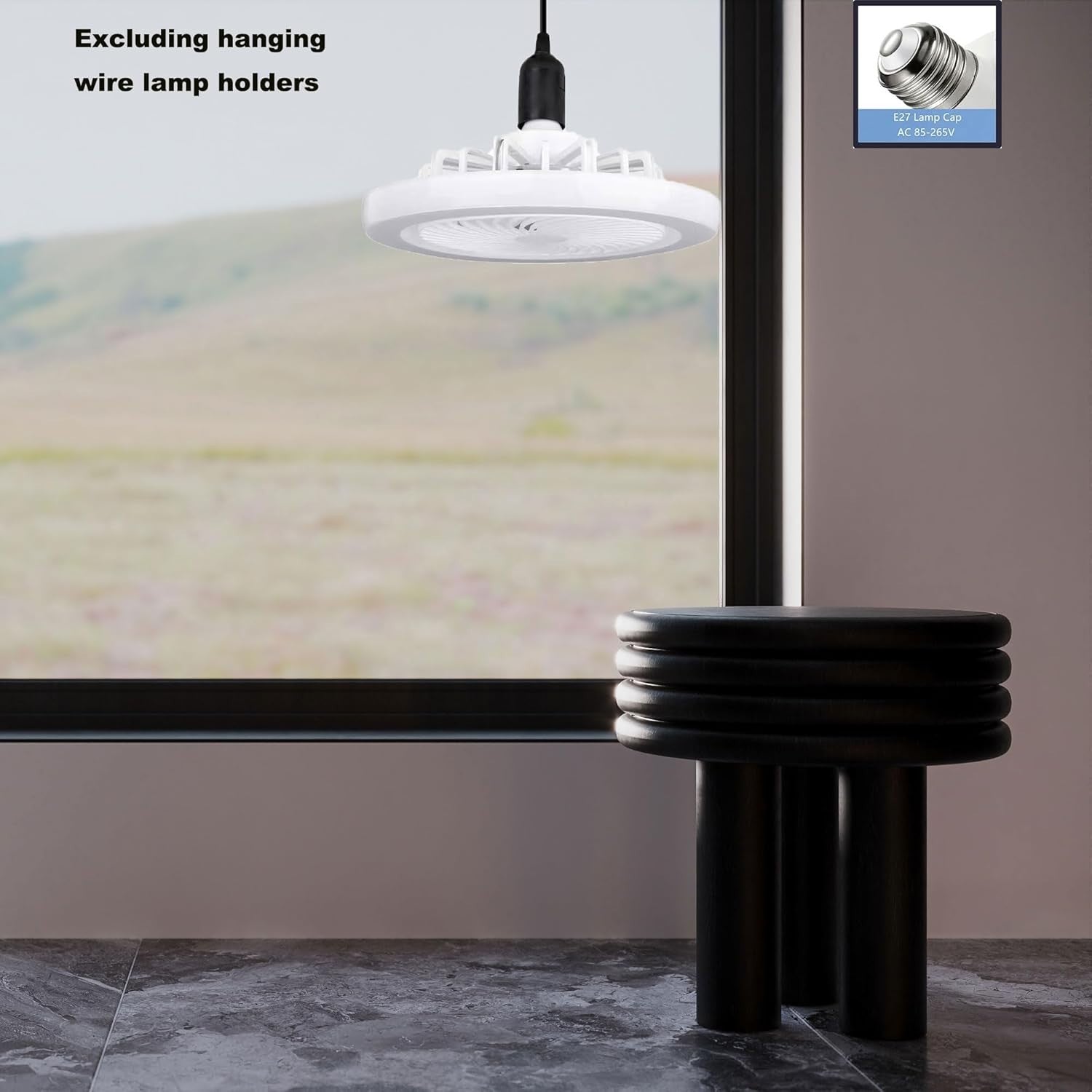 LED Ceiling Fan Light, 3 Speeds, 3 Color Modes, White