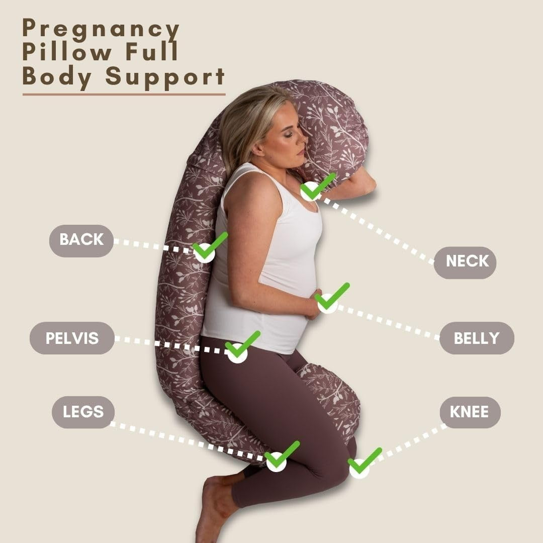 Pregnancy Pillow Full Body 65" C-Shape Adjustable Maternity Sleep Support