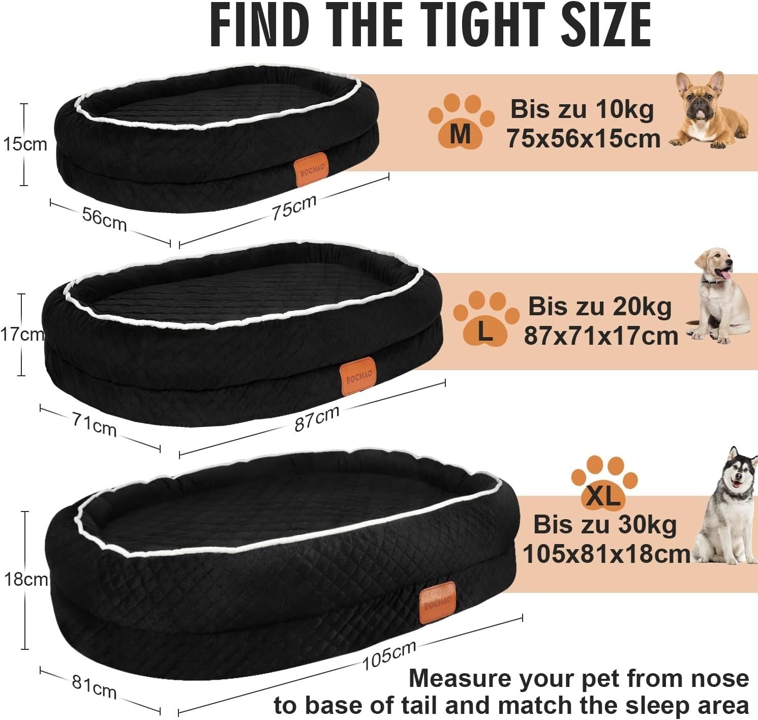 Orthopedic Memory Foam Dog Bed 90x70cm Washable