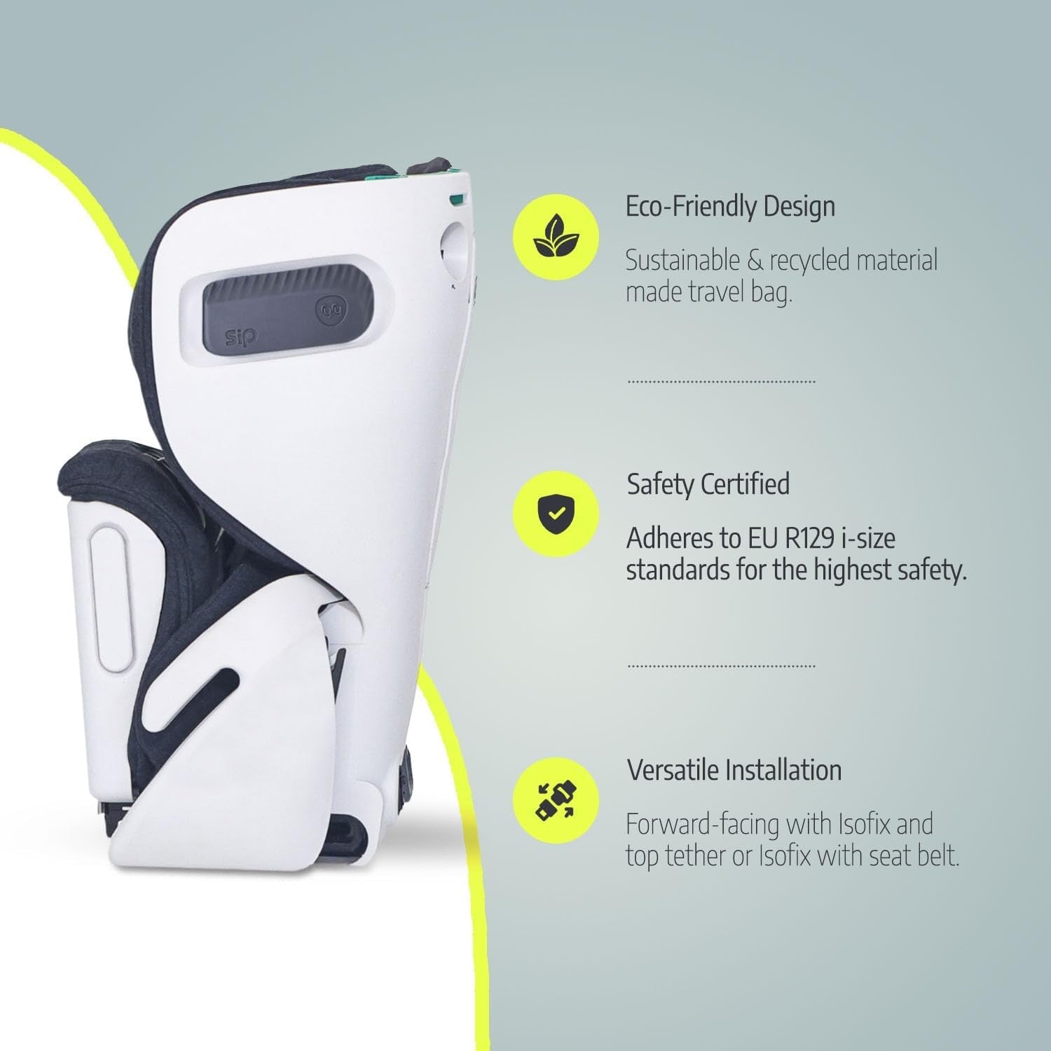 Foldable Toddler Car Seat ISOFIX Travel Compact 15 Months–5 Years
