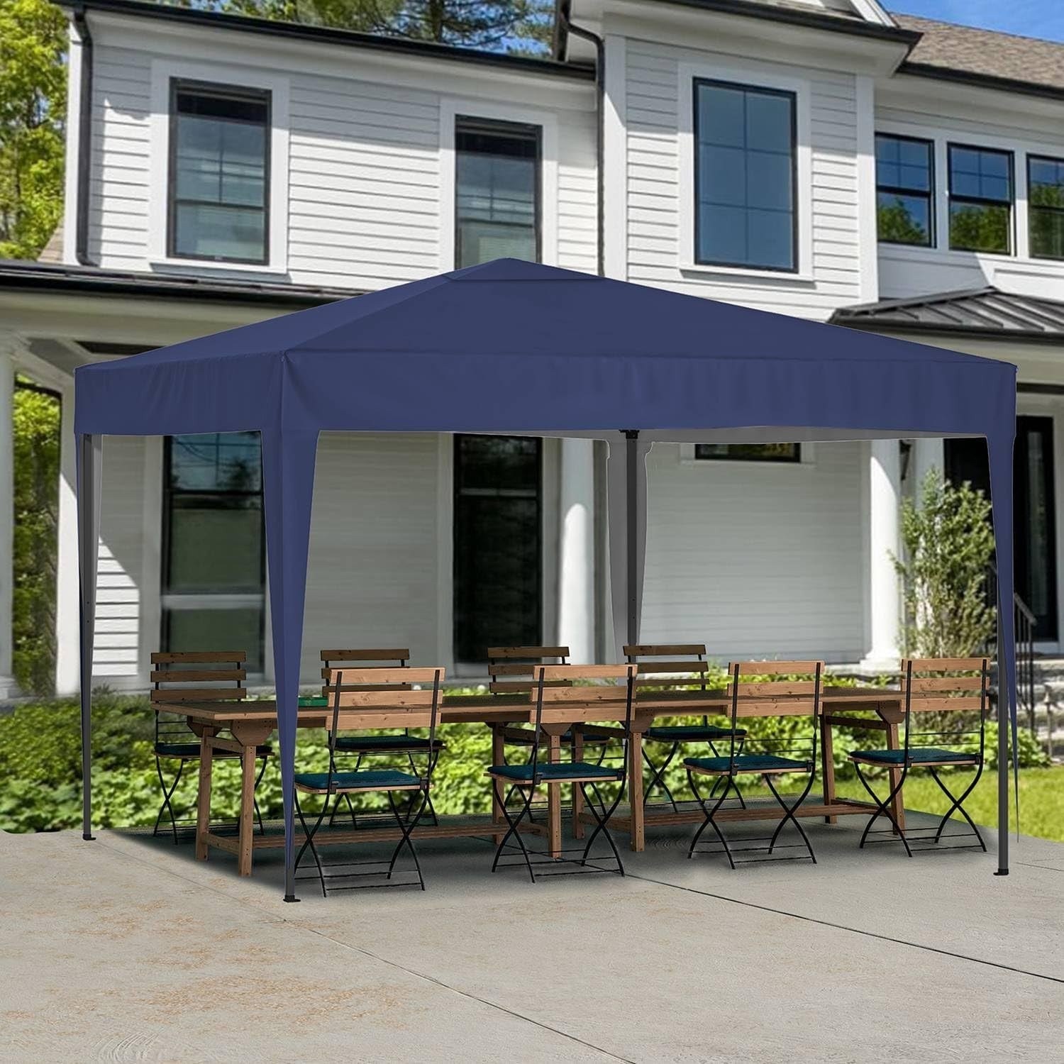 3x3M Pop Up Gazebo With Sides Waterproof Garden Party Tent Black Outdoor