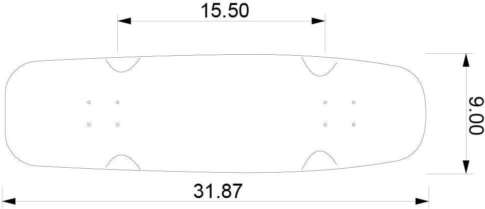 Street Cruiser Skateboard 31.75" × 8" Wood Deck Multi-Color 60mm Wheels
