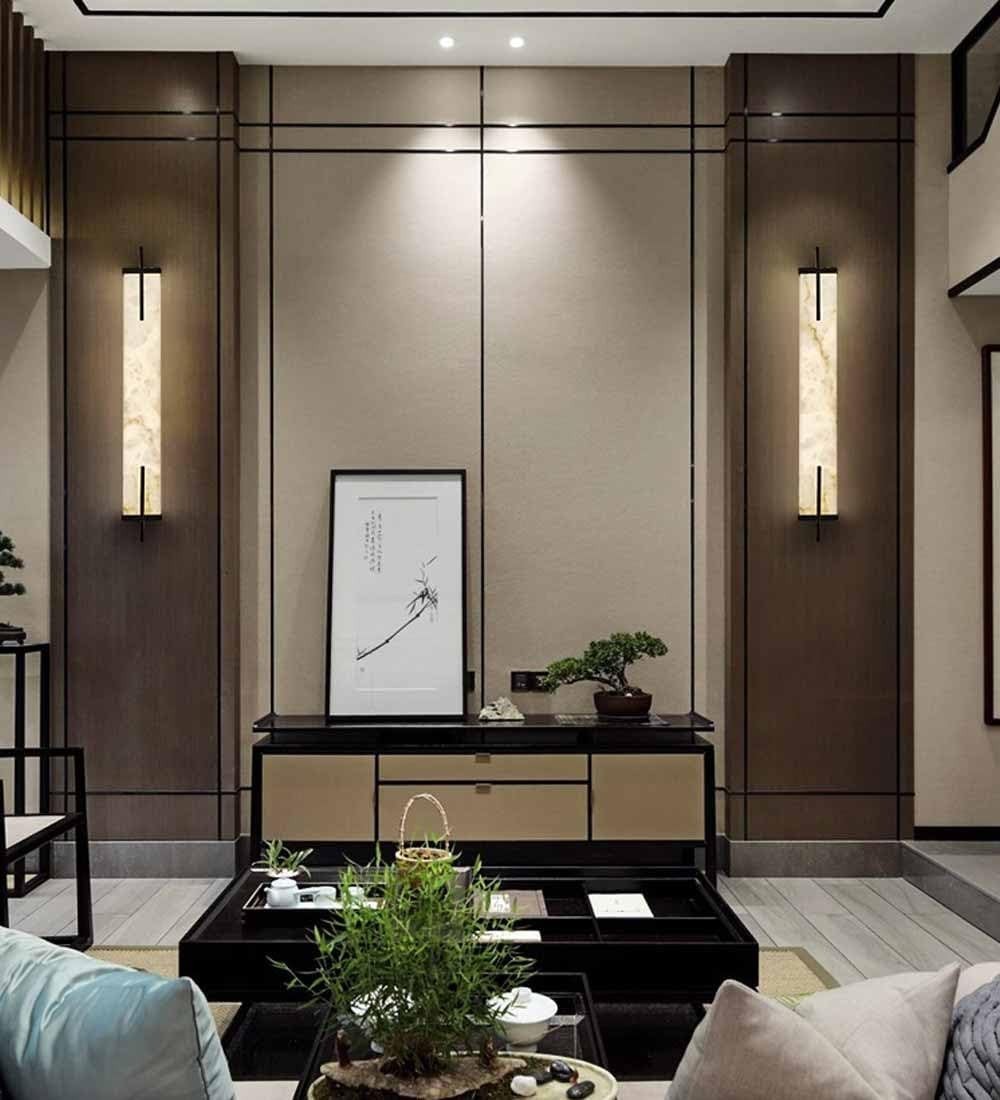 2x Marble Wall Sconce Lights LED Alabaster Brass Luxury Indoor Lamps