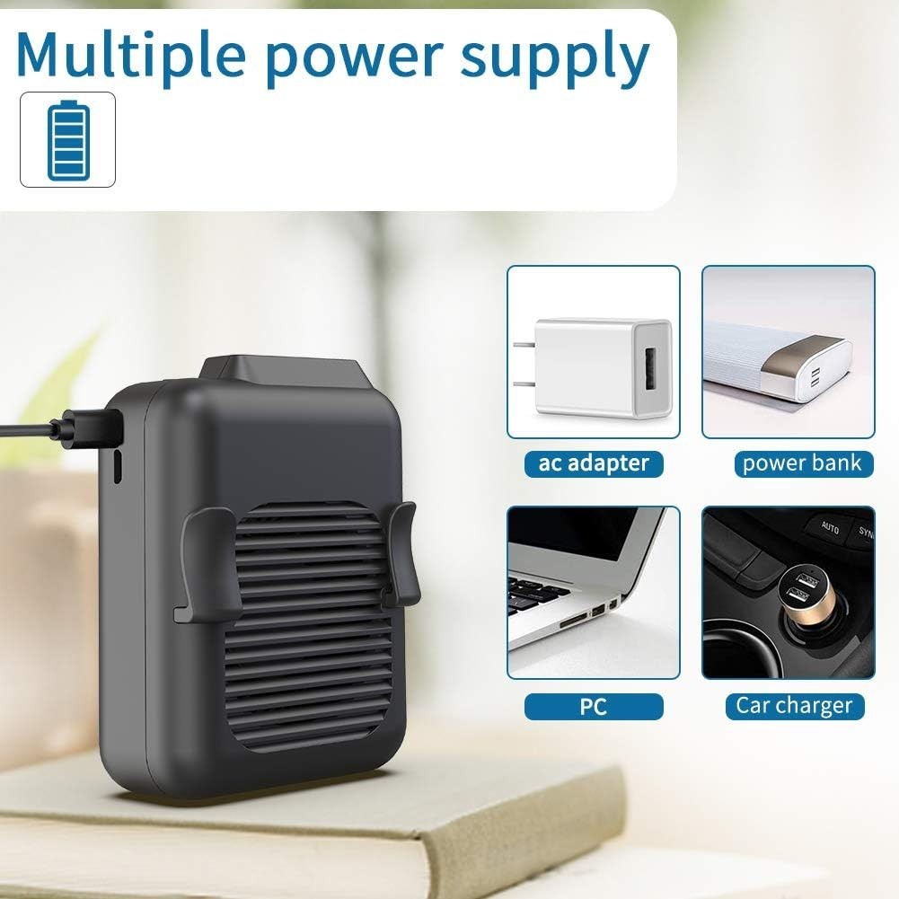 Portable Waist Fan – 23h Battery 3 Speed 5100RPM USB Rechargeable Clip Outdoor