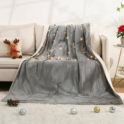 Electric Heated Blanket 180x130cm Throw Overheat Protection 4 Heat Timer