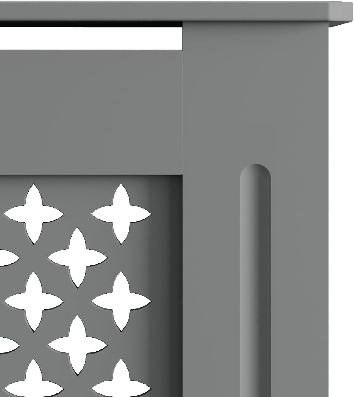 Extra Large Grey Radiator Cover | Modern Cross Slat MDF Cabinet