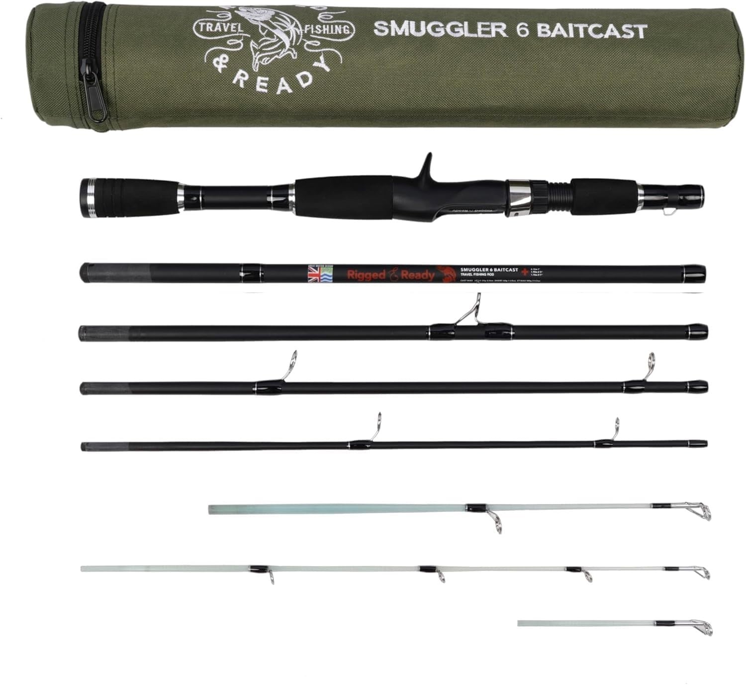 Compact Travel Fishing Rod Combo – 3 Tips, Spinning & Baitcast, Portable