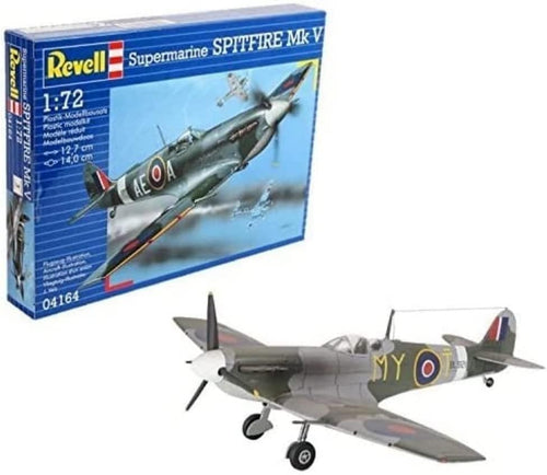 Unpainted 1:72 Scale Spitfire Mk.V Model Kit - 39 Pieces, 14cm Wingspan