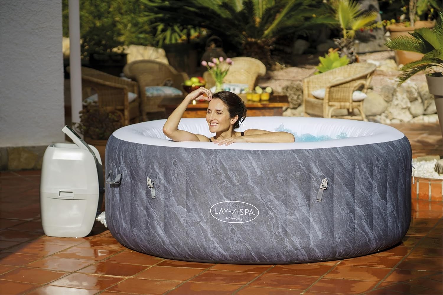 Inflatable Hot Tub Spa 120 Air Jet Massage App Control 2–4 Person